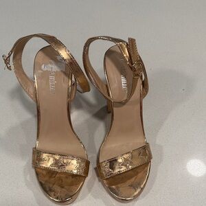Olivia Miller Shiny Gold Heels